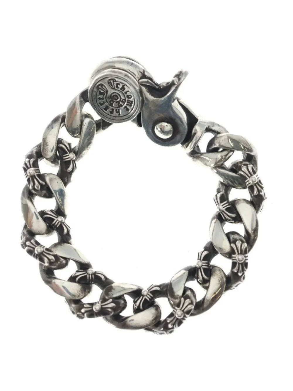 Chrome Hearts Fncy Chn Lnk Fancy Link Clip Vintage Bracelet 13 Links Silver